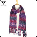 Trendy colorido Acrílico Islândia Fios Space Dye Scarf